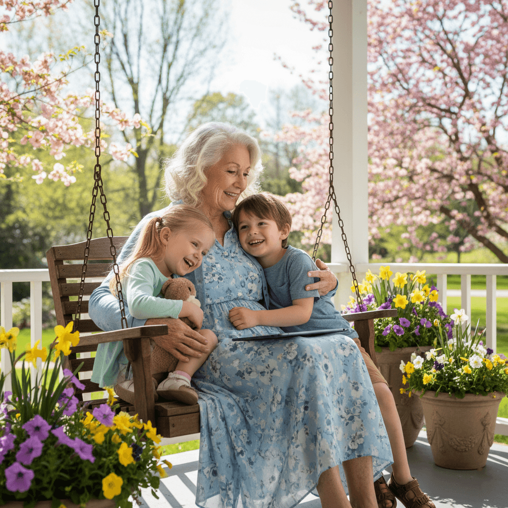 Family reading together